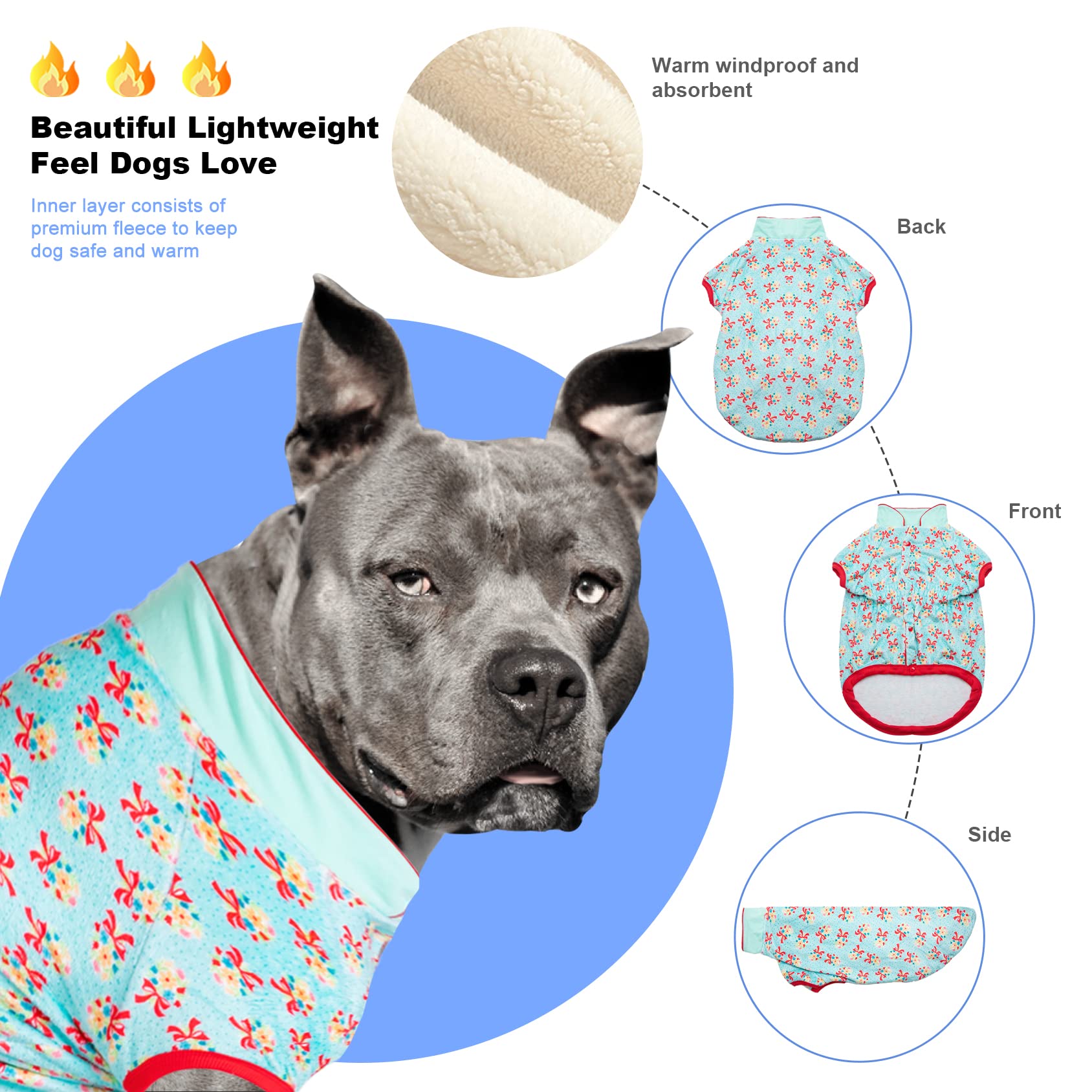 Lovinpet Labrador Dog Sweater: Skin-Friendly, Vintage Happy Songbird Prints, Warm Dog Coat For Large Breeds, 2Xl